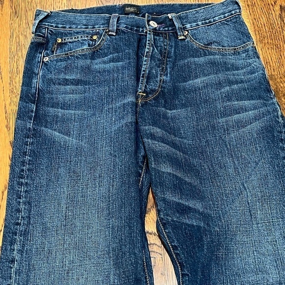 Men’s 30W 32L Paul Smith Dark Faded Wash Denim Jeans Flat Front APC Lux Pants - Picture 3 of 13